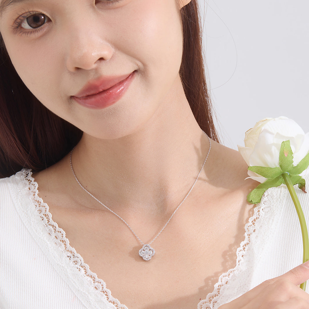 Four Leaf Crystal Clover Necklace