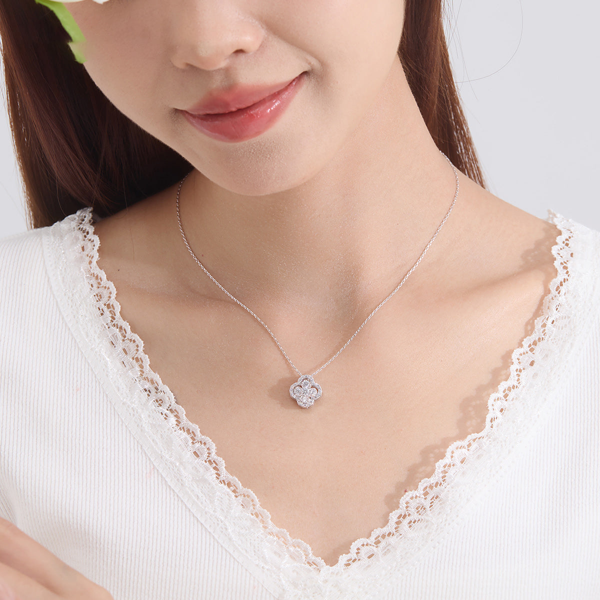 Four Leaf Crystal Clover Necklace