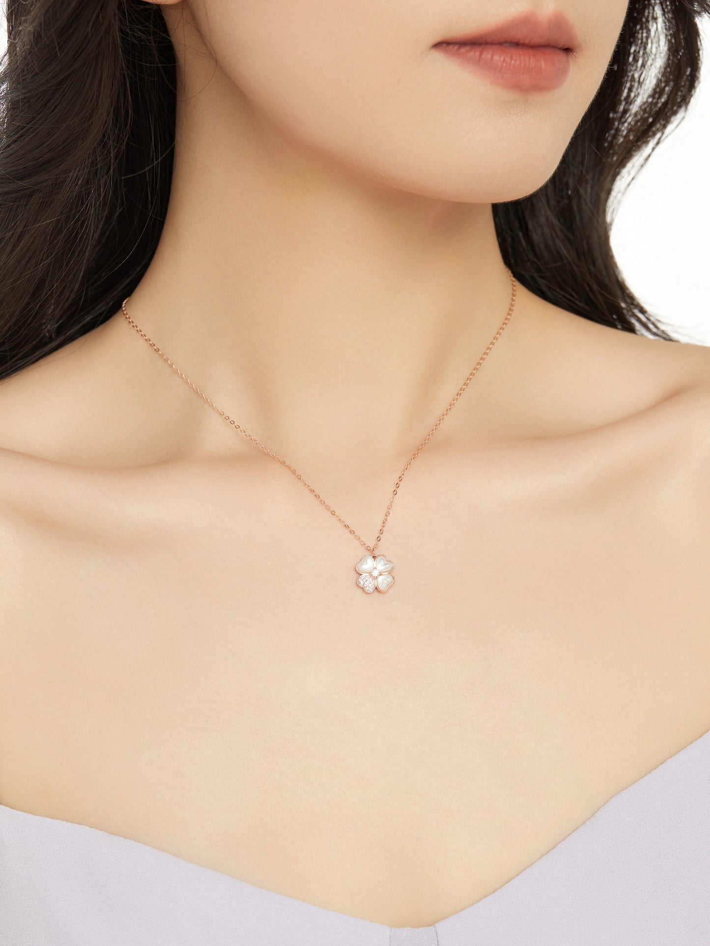 Four Leaf Diamond Clover Necklace