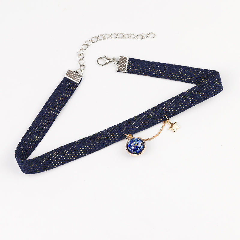 Space Blue Choker Necklace