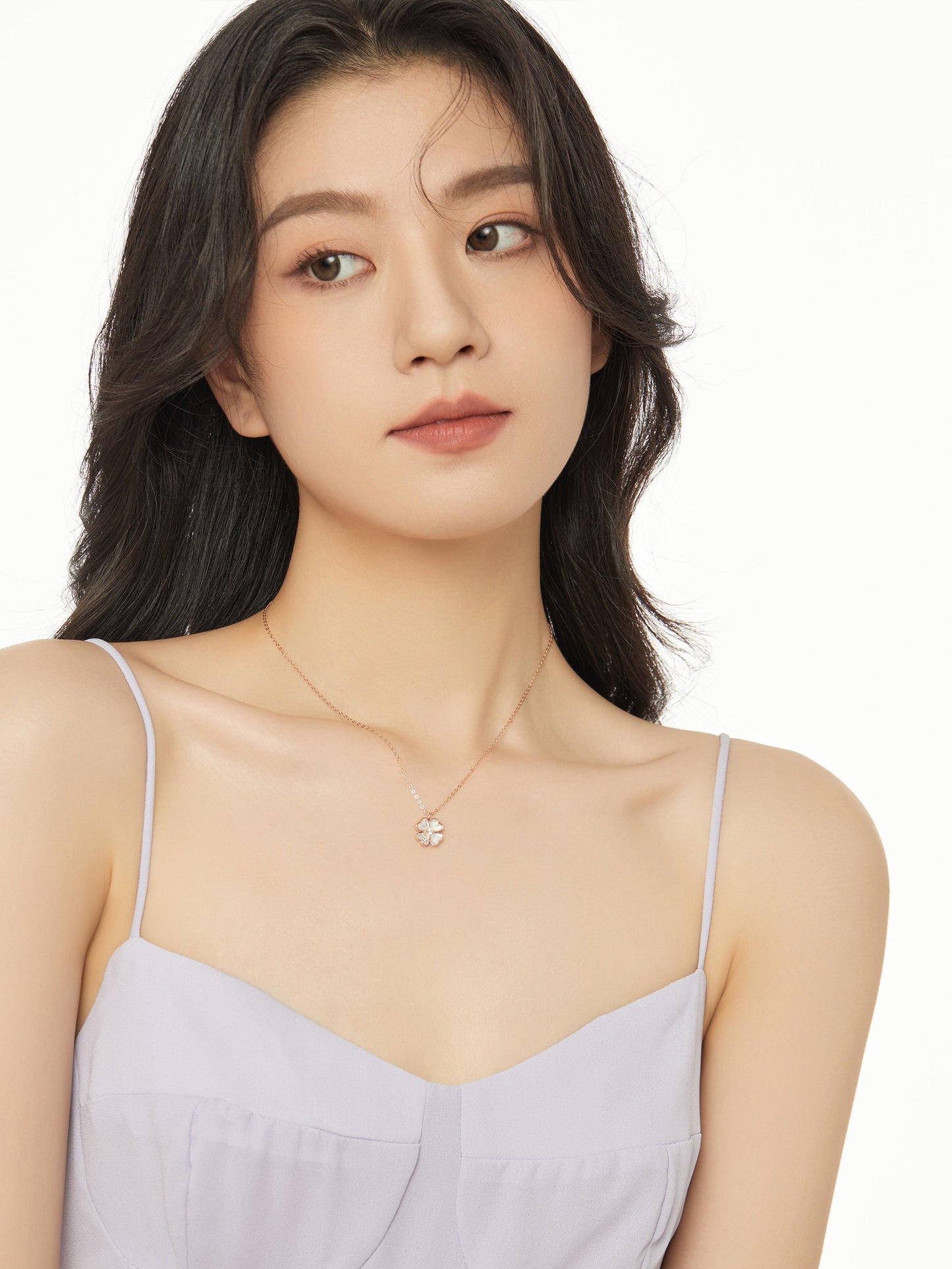 Four Leaf Diamond Clover Necklace