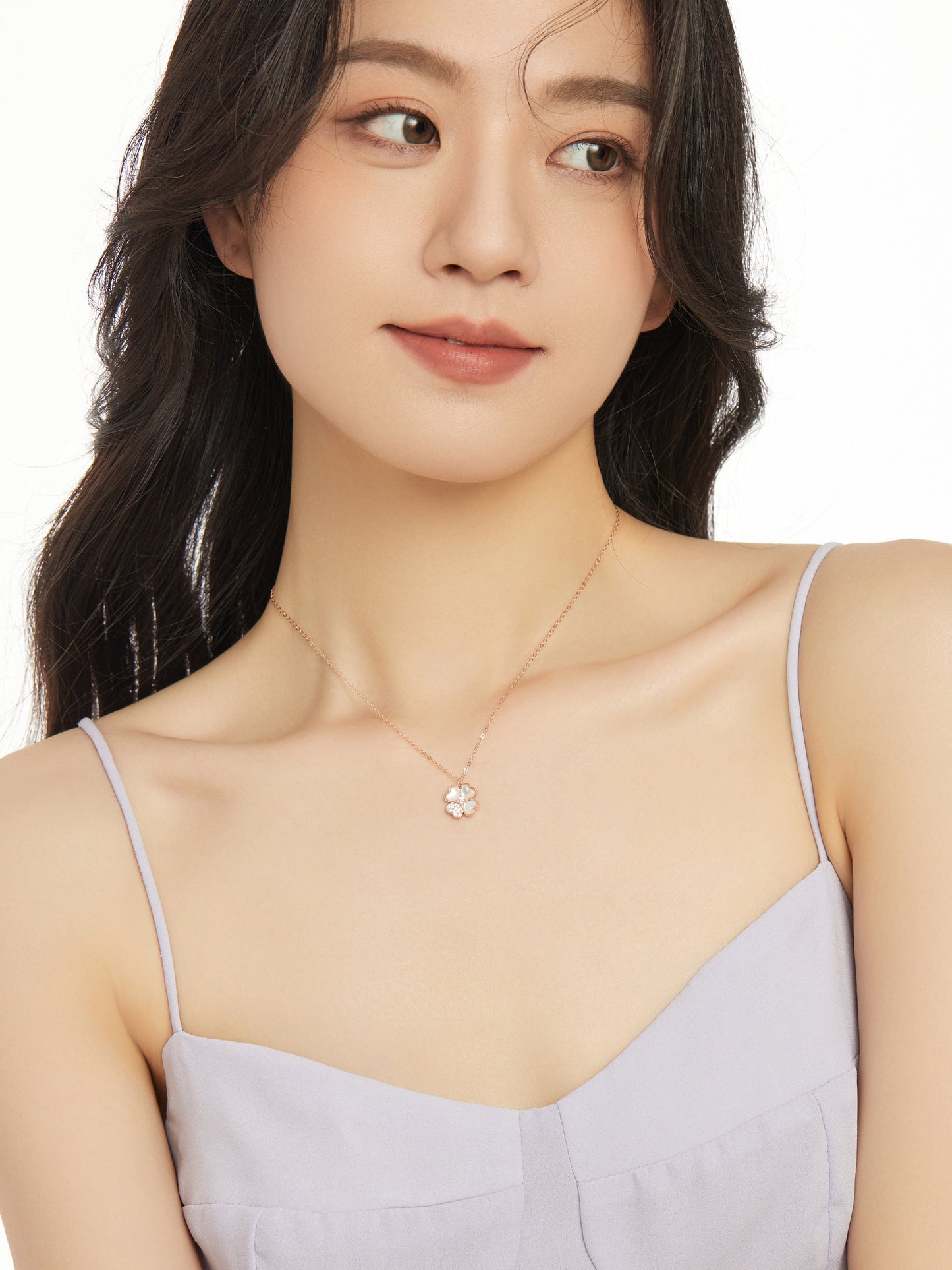 Four Leaf Diamond Clover Necklace