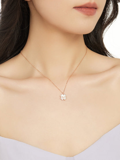 Four Leaf Diamond Clover Necklace