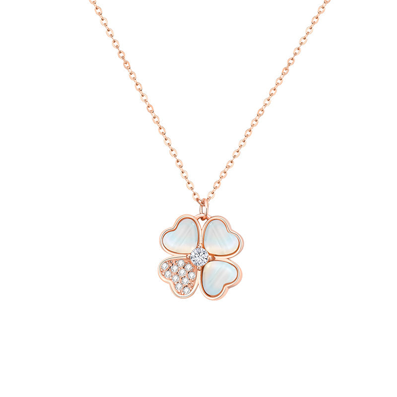 Four Leaf Diamond Clover Necklace