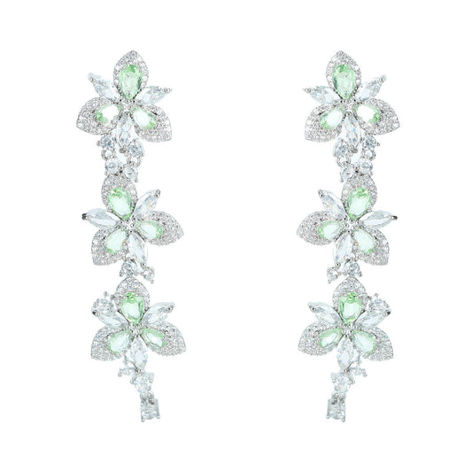 18K Fresh Flowers Zircon Earrings