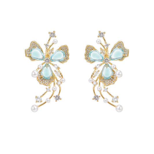 18K Pearl Flowers Earrings